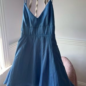 Pretty blue open-backed summer dress